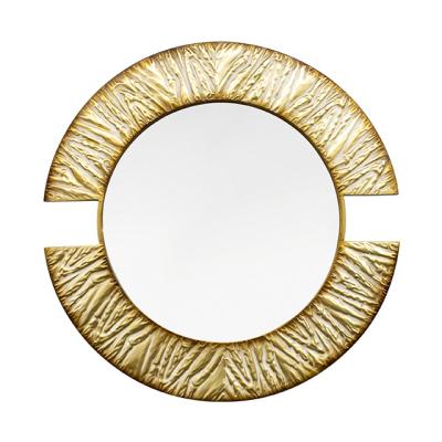 China Large Size Morden New Design Gold Round Espejos Decorativos Decorative Dressing Table Mirror Luxury Antique Wall Mirror for sale