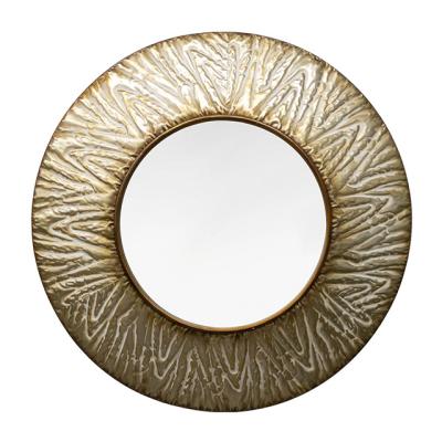 China New Design Morden Large Size Gold Round Espejos Decorativos Decorative Dressing Table Mirror Luxury Antique Wall Mirror for sale