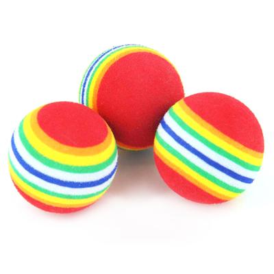 China Viable Rainbow Color Ball Pets Toys Interactive Cat Game Chew Rattle Scratch Ball Training Pets Toy for sale