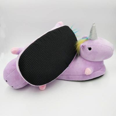 China Custom Anti-Smell Unicorn Plush Slipper For Women for sale