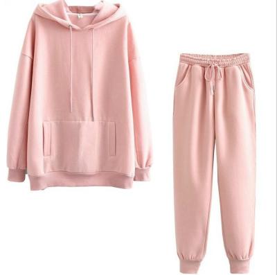 China Wholesale Anti-Wrinkle Tracksuit Women Sports Pullover Hoodie Sweatpants And Hoodie Set Logo Unisex Hoodies Custom Made for sale