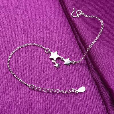 China BOHEMIA women charm anklet star anklet tassel foot chain 925 silver jewelry hotwife dangle anklet for sale