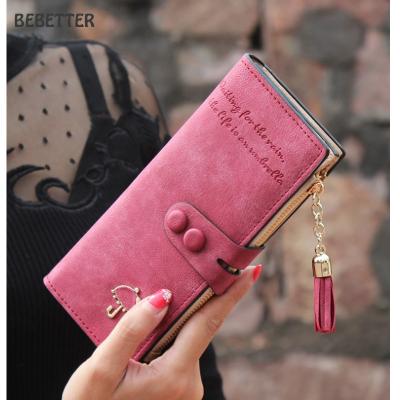 China Lady Purses High Quality Pu feminina capacity three folds Carteira large purse leather female wallets for sale