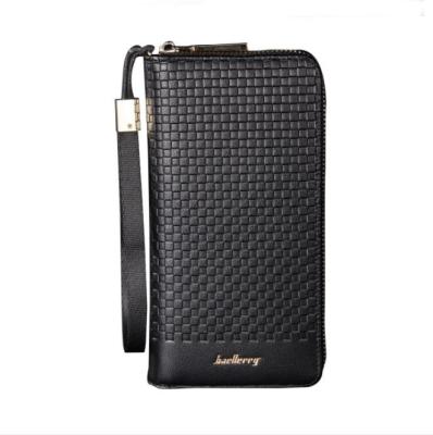 China 2021 New RFID Men's Wallet Zipper Latch Business Genuine Leather Long Phone For Credit Cards Grab Wallet for sale