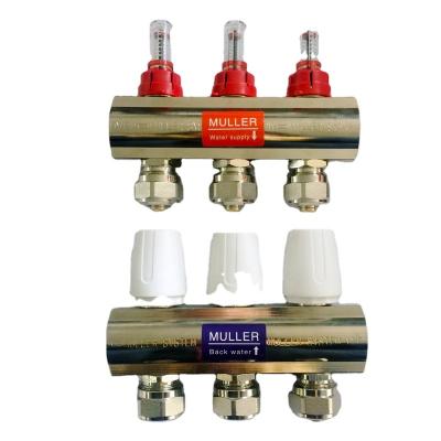 China General Multi Rings Brass Manifold Brass Water Manifold With Flowmeter for sale