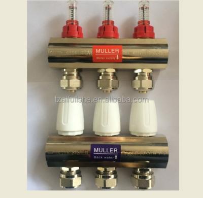 China General High Quality 2-12 Way Manifold For Heat Pump Hot Water System Chrome Plated for sale