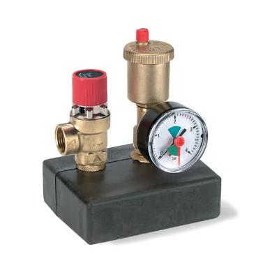 China Afulise Brass Boiler Parts General set with air vent and 3 bar relief valve for underfloor heating system for sale