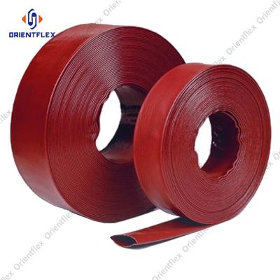 China Available Anti-Chemical Anti-UV Color Flexibility Farm Irrigation Cultivating Use 2 Inch 3Inch PVC Layflat 12 Inch 300 Ft Water Garden Discharge Lay Flat Hose Water Reel spray Bunnings for sale