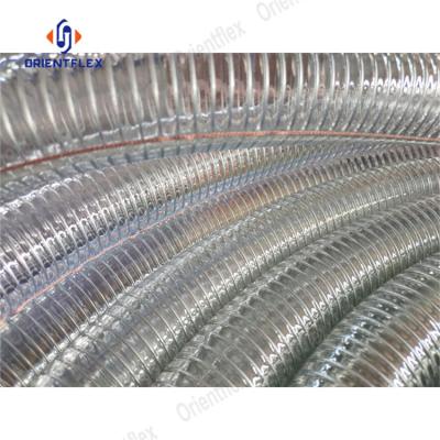 China Food Grade Flexible Flexible Clear Wire Reinforced Water PVC Hose With Spiral Steel Wire for sale