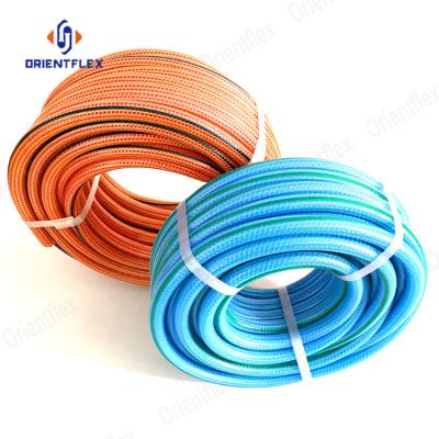 China 30M 50M Lightweight Anti Aging Universal PVC Knitted Auto Reel Garden Hose Pipe For Power High Pressure Joint for sale