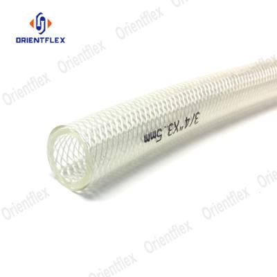 China Non - Toxic Non - Twist Clear PVC Braided Fiber To Reinforce Reinforced Net Water Hose For Garden Using / Car Washing for sale