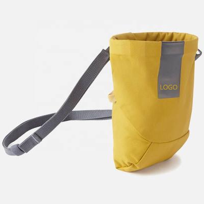 China Factory Custom Drawstring Closure Chalk Bag Rock Climb Climbing Bouldering Yellow Gymnastics for sale