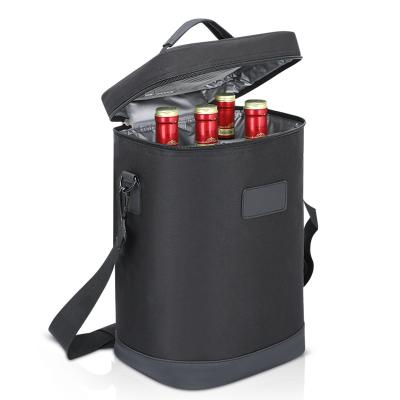 China Waterproof 4 Bottle Wine Carrier Tote Insulated Champagne Cooler Bag Picnic BOX Wine Cooler Bag for sale