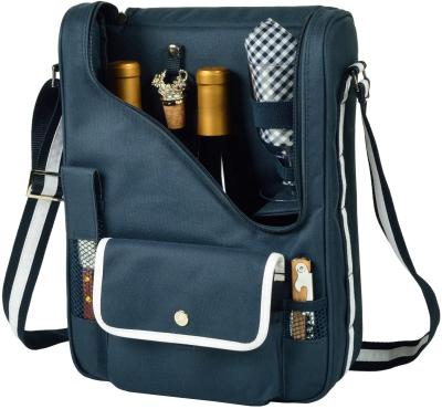 China Waterproof Waterproof Wine Cooler Bag 2 Bottle Wine Carrier Bag Portable Insulated Champagne Cooler Bag for sale