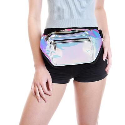 China Hot Selling High Quality Holographic Waist Bag Waist Bag Anti-theft PVC Belt Fanny Pack Bum Bag for sale