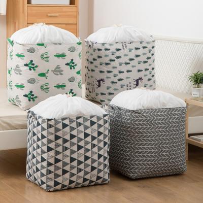 China Eco Foldable Cotton Dirty Clothes Storage Bags Sundries Storage Clothing Storage Baskets Folding Laundry Basket for sale