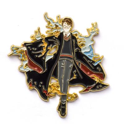 China Wholesale Europe Metal Badge Flower Lapel Pins Soft Enamel Gold Custom Western Gifts Crafts Customized Manufacturing Harry Potter Factory for sale