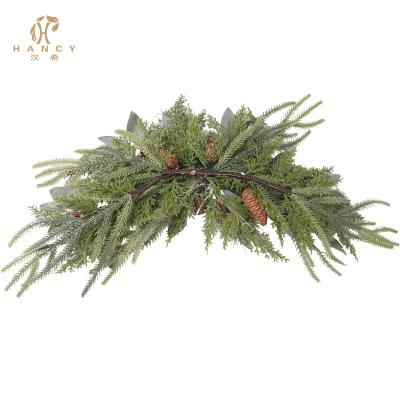 China Christamas Home Decor Boston Fake Hanging Outdoor UV Resistant Plastic Christmas Plant Decorative Wall for sale