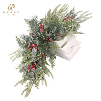 China Cypress Pine Needle Ox Horns Christmas Door Window Wall Christmas Decorations Christamas Home Decor Christmas Decorations for sale