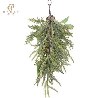 China Plastic PE Christmas Decoration Pine And Cypress Artificial Hanging Plants for sale