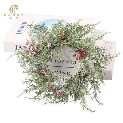 China Different Colors High Quality Natural Touch PE Mini Christmas Wreaths For Homewall Xmas Entrance for sale