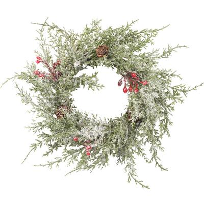 China Natural touch color pe material artificial custom christmas wreath and wreath for sale