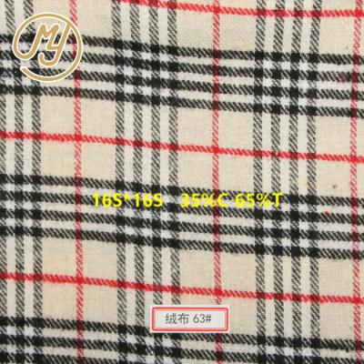 China Chinese Supply Popular TC Flannel Windproof Factory Soft Chat Dyed Check Fabric For Shirting Linen for sale