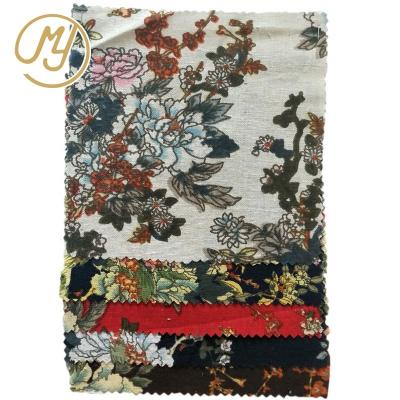 China Wholesale Stock Floral Printed Fabric Cotton 150gsm Colorful Flower Printed Floral Fabric Cotton Like Canvas for sale