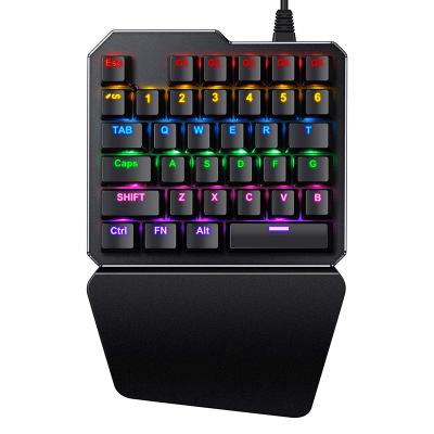 China Mechanical Black Backlit Anti-ghosting Mechanical Keyboard 35 Dimmable Gaming Keys Blue Chroma Switches for sale