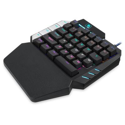 China Ergonomic Plug and Play 35 Key Set Multicolor Backlit USB Wired Numeric Keypad Left One Hand Mini Gaming Keyboard for sale