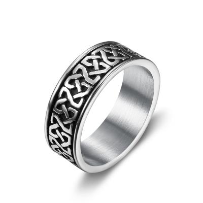 China Hip Hop 316 Stainless Steel Punk Jewelry OEM ODM Viking Nordic Nordic Viking Knots Eternity Band Ring for sale