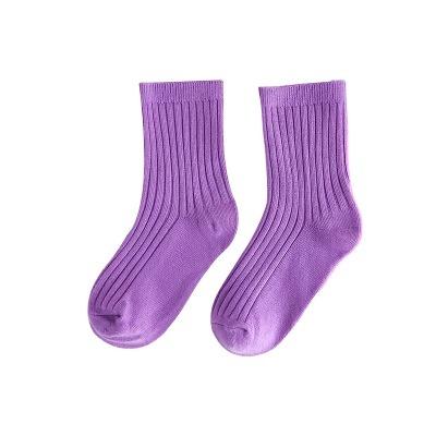 China New QUICK DRY spring two-pin plain combed cotton socks for boys and girls for sale