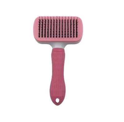 China Nine Button Comb Self-cleaning Pet Needle Comb Stocked Hair Removal Cleaning Brush For Cat Dog for sale