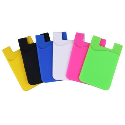 China New Silicone Rfid Credit Blocking Sticky Cases And Pen Gift Set Card Holder Silicone Mobile Phone Souvenir Name Holder With Ring for sale