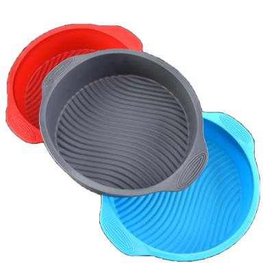 China 9 Inch Round Shape Silicone Microwave Safe Cake Bakeware Sustainable Formed Professional Non-Stick Mold for sale