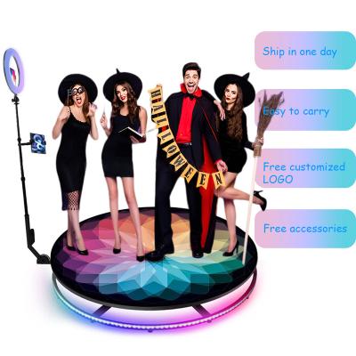 China Party Event Shows 360 Photo Booth With Flight Case Photo Booth With LED Floor Events Wedding Lightweight Videobooth 360 Video Camera Photobooth iPad for sale