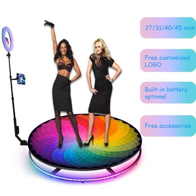 China Party Event Shows 360 Photo Booth 4 People Stand Ring Light Remote Control RGB Video Booth 360 Photo Booth Enclosure Backdrop for sale