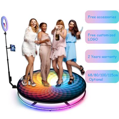 China Party Event Shows New Generation 360 Photo Booth 115 CM 360 Photo Booth Video Backdrop Enclosure Led Printer 360 Photo Booth for sale