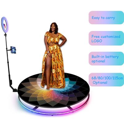 China Party Event Shows 360 Photo Booth Multi Layer Tempered Glass Ring Light Led For 360 Photo Booth Flight Case 100cm 360 Photo Booth for sale