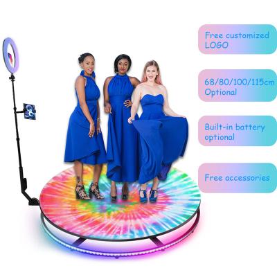 China Party Event Shows Operation Smart 360 Booth With Led Platform 360 40 Inch Rotating Led Photo Booth 360 Photo Booth Green for sale