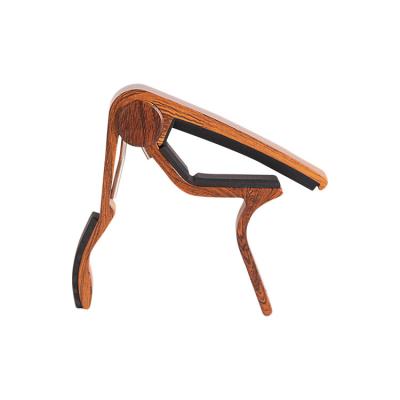 China Classic Guitar Clip Luxury Acoustic Guitar Alloy Color Wood Factory Guitar Capo for sale