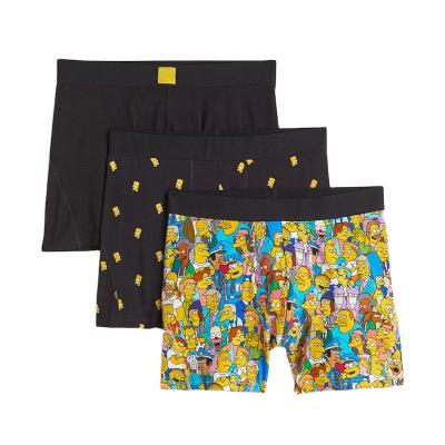 China Custom Comfortable Anti Wrinkle Waistband Cartoon Print Boxer Breathable Seamless Covered Shorts For Men for sale