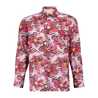 China Wholesale Newest Anti-pilling Plus Size Fashion Casual High Quality Mens Long Sleeve Floral Printing Shirts With Comfortable for sale