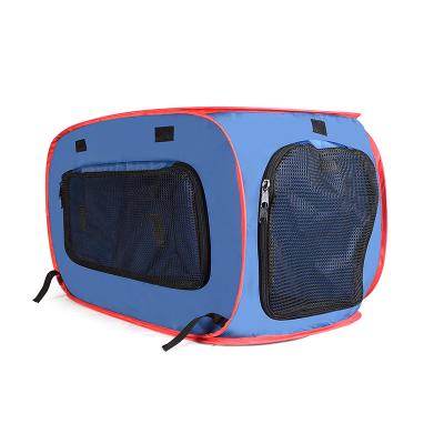 China Wholesale Foldable Oxford Pet Carrier Portable High Quality Cage Breathable Custom Small Blue Pet Carrier Cage for sale