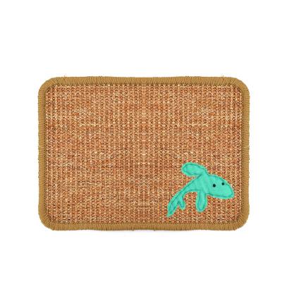 China Various Sustainable Sisal Square Cat Scratch Board With Small Fish Material Model for sale