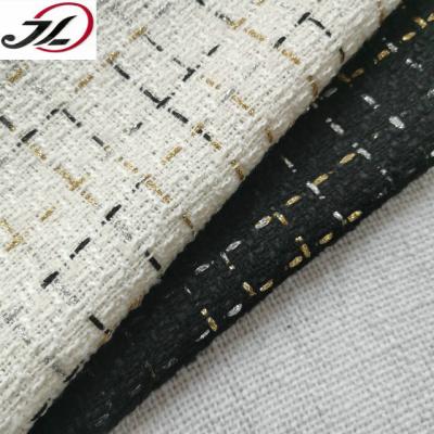 China China supplier breathable yarn dyed check fancy tweed fabric with metallic yarn for coat for sale