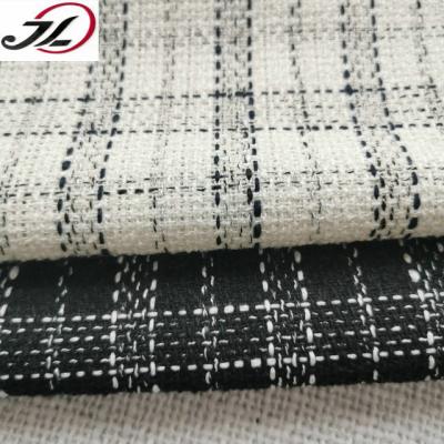 China Breathable China Manufacturer White Black Yarn Dyed Tweed Fabric For Coat for sale