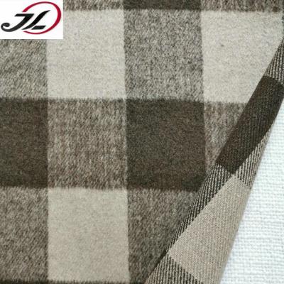 China China Manufacturer Brown Check Breathable Yarn Dyed Plaid Woolen Fabric For Ladies Coats for sale