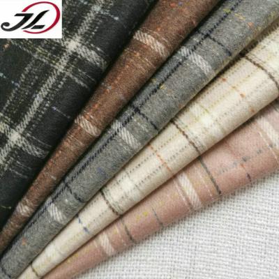 China RTS SUSTAINABLE IN New Fashion STOCK Yarn Dyed Check Space Dye Yarn Smooth Hair Woolen Fabric For Overcoat for sale