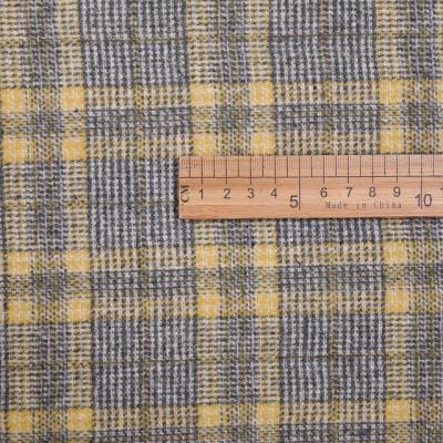 China 2021 viable wholesale recycled tweed fabric plaid tartan poly woven for winter overcoat for sale